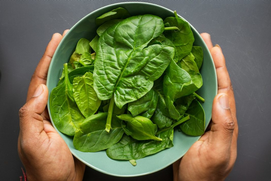 Fresh leafy green vegetables prepared for a nutritious meal
