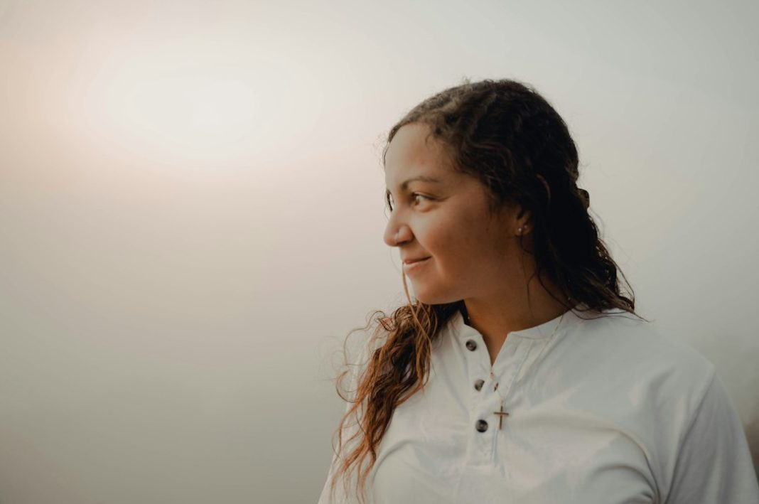 Middle-aged woman in natural light